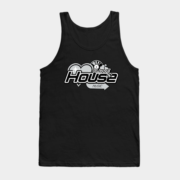 HOUSE  - I LOVE HOUSE Y2K (Grey) Tank Top by DISCOTHREADZ 